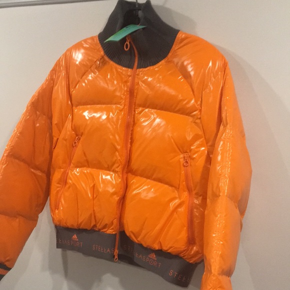 ADIDAS Women’s Stella Sport ORANGE Puffer Jacket - Picture 4 of 8